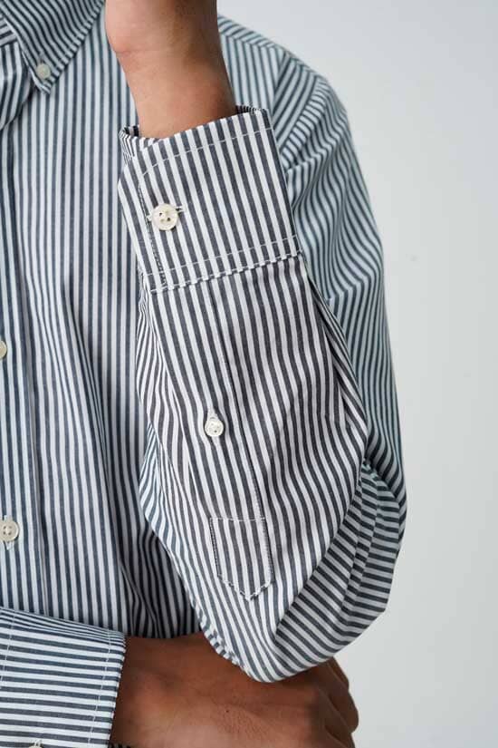 Elo Jamclo Originals Men's Button Down Striped Casual Shirt White & Graphite