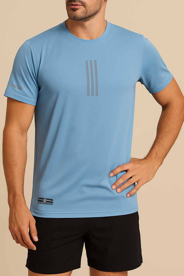 Elo Jamclo Originals Men's Dry Fit Striped Activewear Tee Shirt Black