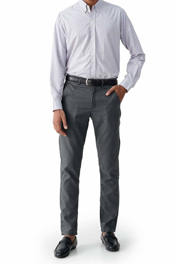 Elo Jamclo Originals Men's Micro-Check Casual Shirt Grey