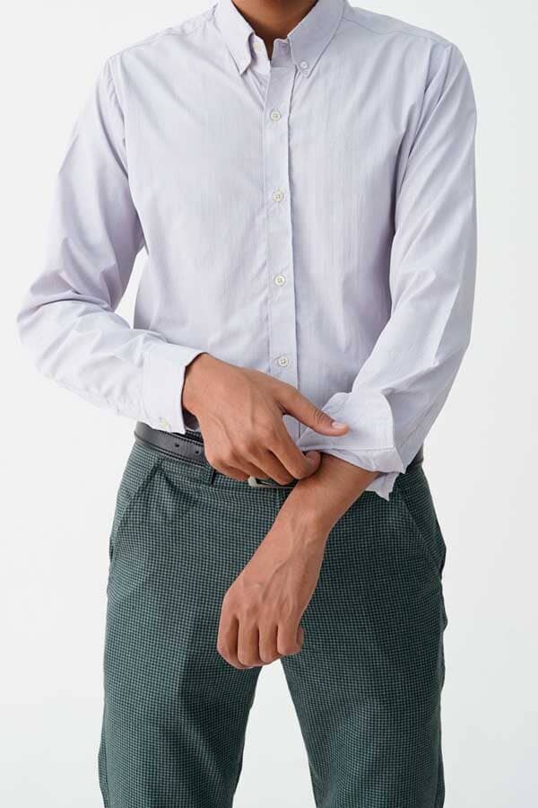 Elo Jamclo Originals Men's Micro-Check Casual Shirt Grey