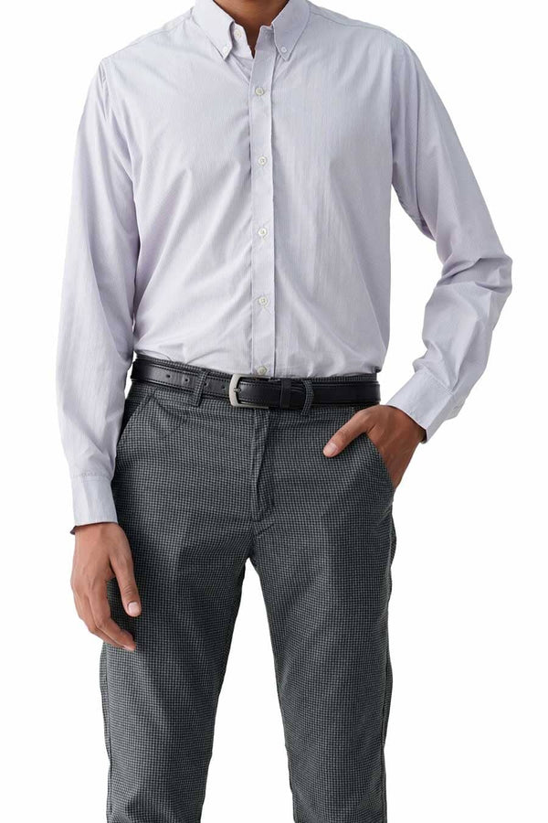 elo Jamclo Originals Men's Micro-Check Casual Shirt Grey