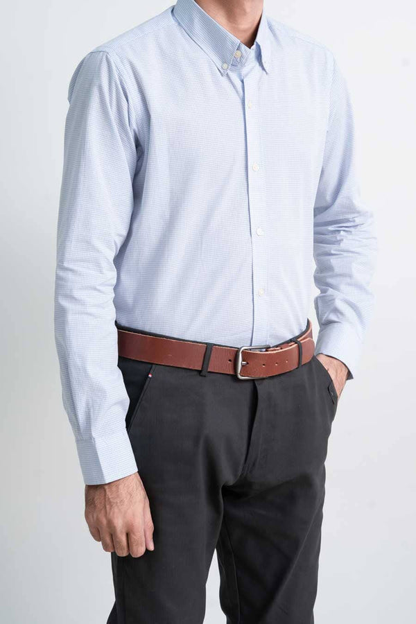 Elo Jamclo Originals Men's Textured Button Down Casual Shirt Light Blue