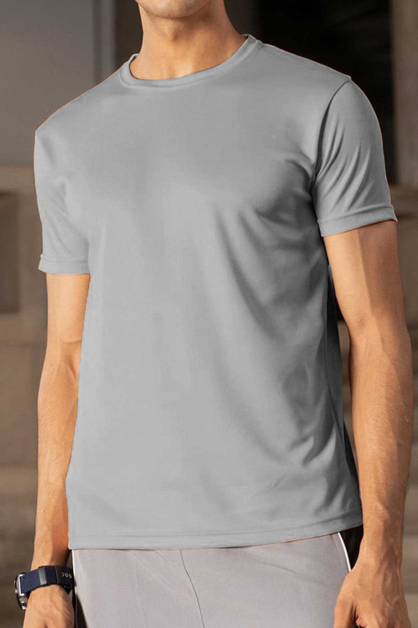 elo Jay Cee Men's Basic Dry Fit Activewear Tee Shirt Grey