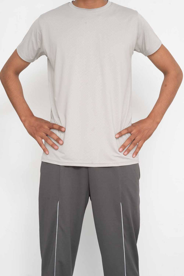 elo Jay Cee Men's Four-Way Stretch Dry Fit Activewear Tee Shirt Grey