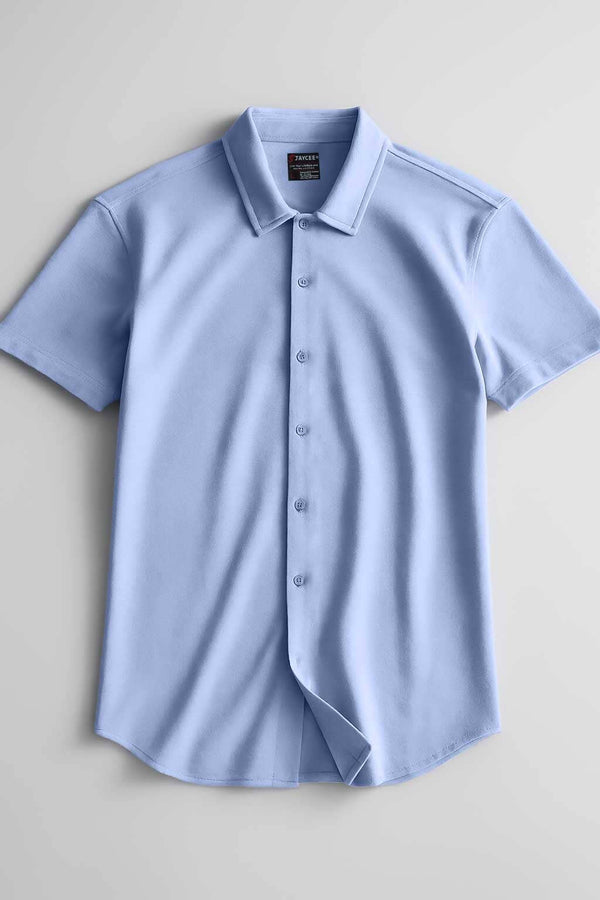 Elo Jay Cee Men's Short Sleeve Casual Shirt Light Purple