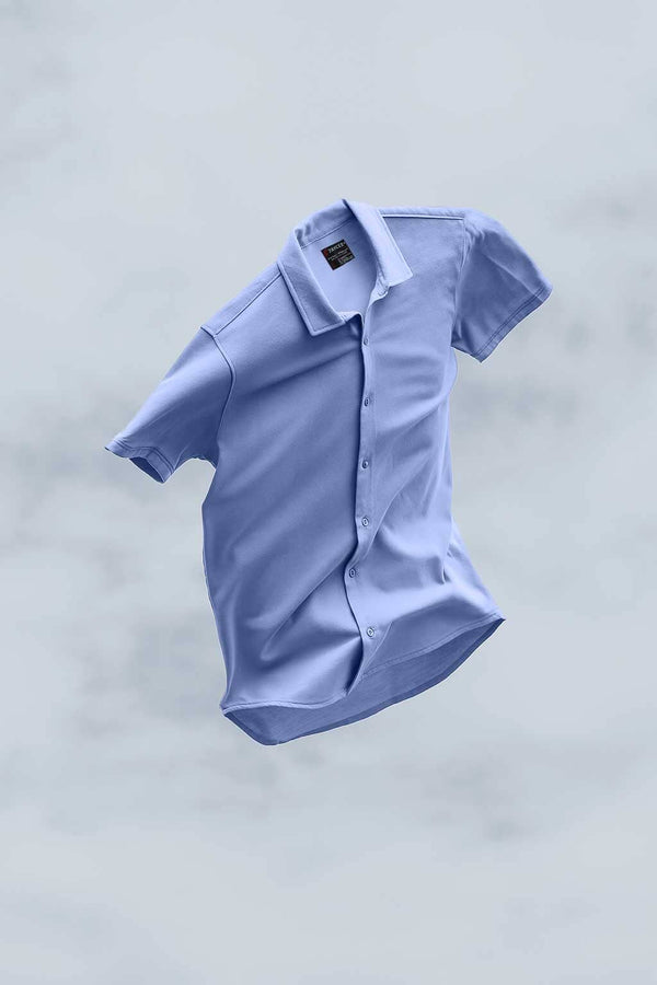 Elo Jay Cee Men's Short Sleeve Casual Shirt Light Purple