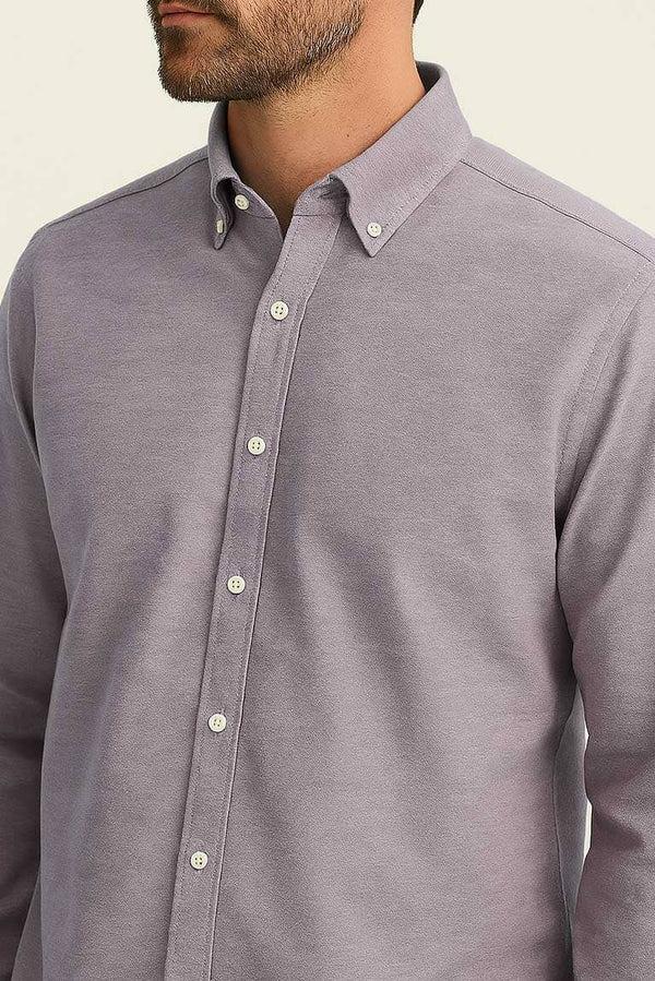 elo Jay Cee Men's Textured Button Down Oxford Shirt Lilac