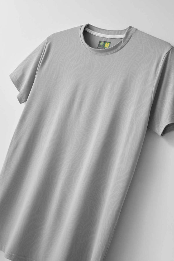 Elo Jay Cee Men's Textured Dry Fit Activewear Tee Shirt Grey