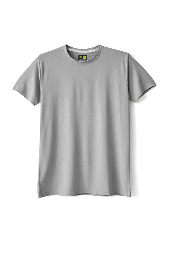 elo Jay Cee Men's Textured Dry Fit Activewear Tee Shirt Grey