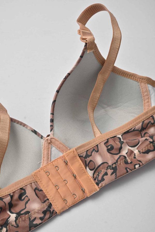 Elo Jiacoo Women's Leopard Printed Push Up Padded Bra Magenta