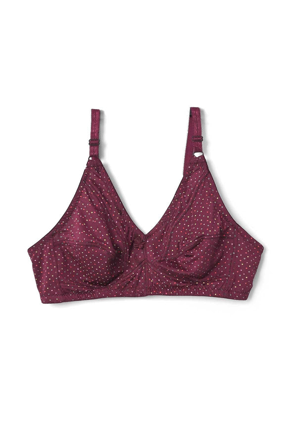 elo Jina Yemei Women's Polka Dots Stretchable Bra Maroon