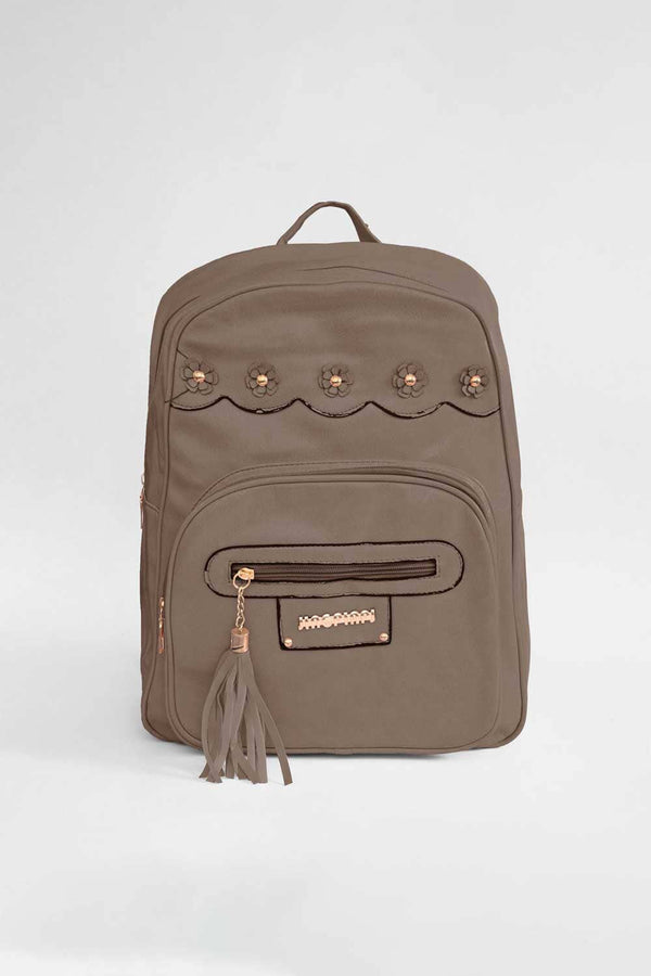 elo Jingpin Tassel Design Women's PU Leather Mini Backpack Mud