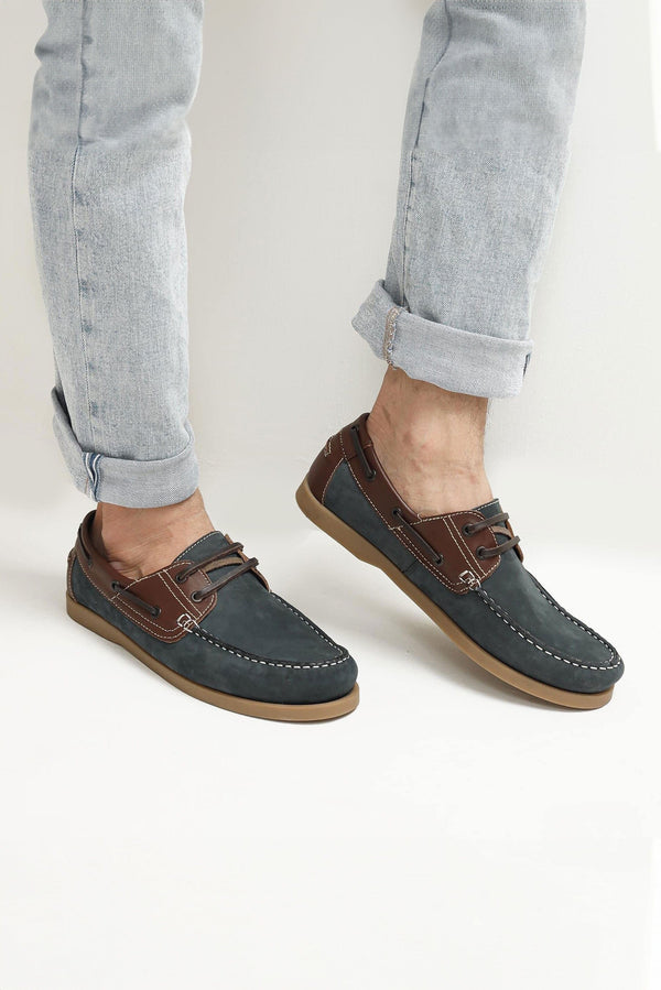 Elo Journie Men's Comfortable Leather Boat Shoes Teal