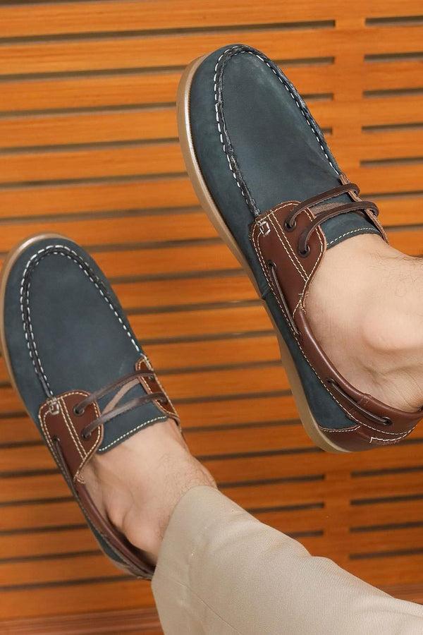 Elo Journie Men's Comfortable Leather Boat Shoes Teal