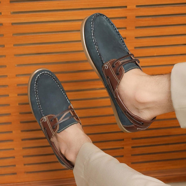 elo Journie Men's Comfortable Leather Boat Shoes Teal