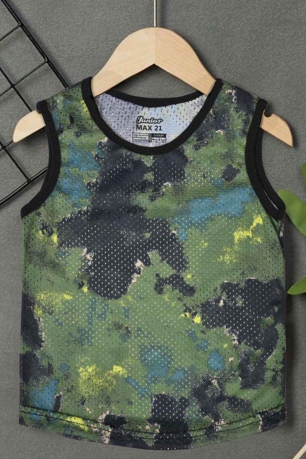 elo Junior Max 21 Digital Print Mesh Sleeveless Tank Camo Print