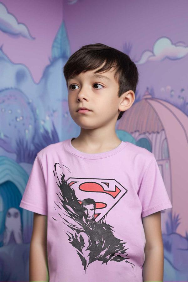 Elo Junior Max 21 Kid's Superman Printed Tee Shirt Laveder