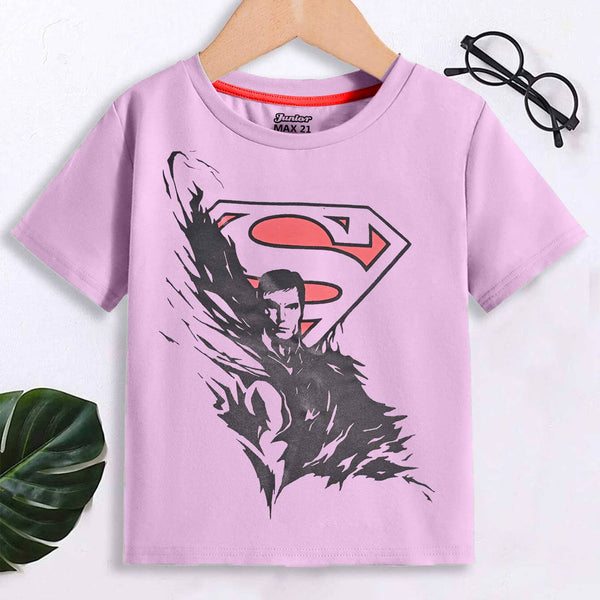 elo Junior Max 21 Kid's Superman Printed Tee Shirt Laveder