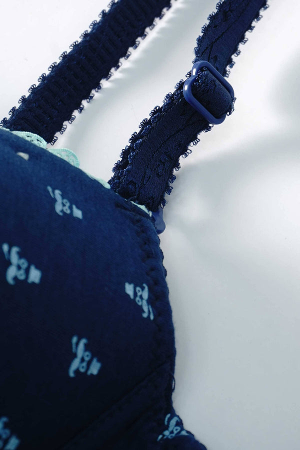 Elo Kangxin Women's Wired Padded Bra & Pantie Set Black