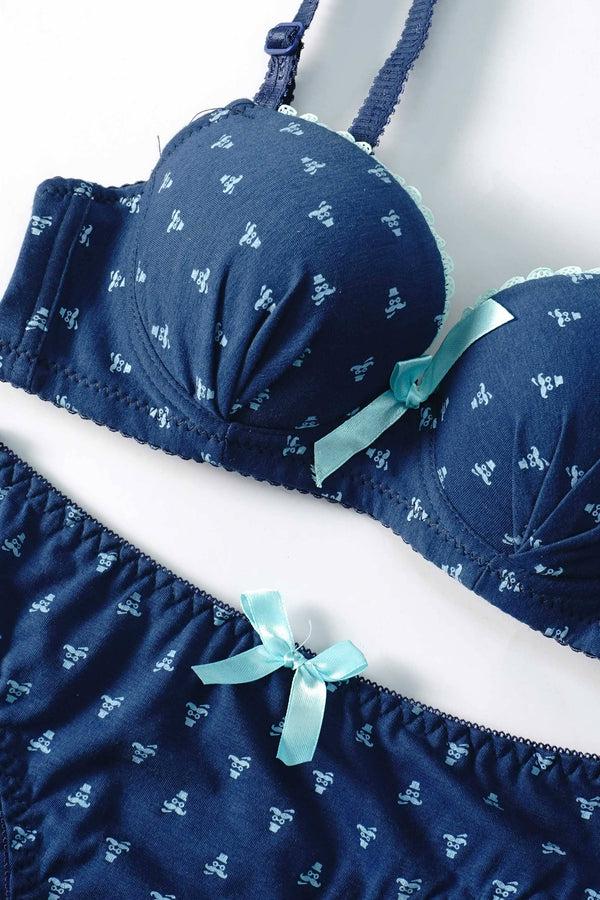 Elo Kangxin Women's Wired Padded Bra & Pantie Set Black