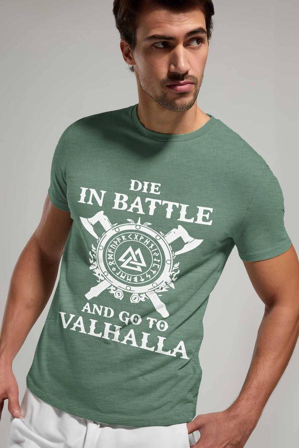 Elo Kelbrg Men's Die In Battle Printed Classic Tee Shirt Graphite