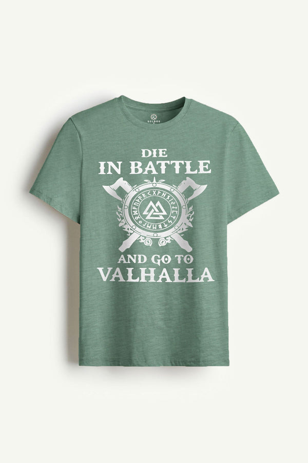 Elo Kelbrg Men's Die In Battle Printed Classic Tee Shirt Graphite