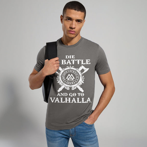 elo Kelbrg Men's Die In Battle Printed Classic Tee Shirt Graphite