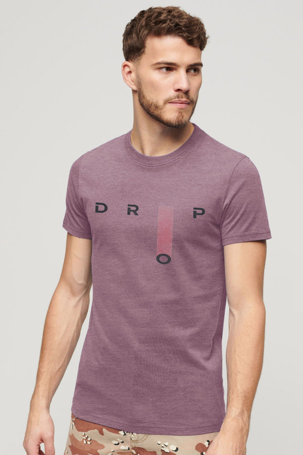 Elo Kelbrg Men's Drop Design Printed Classic Tee Shirt White