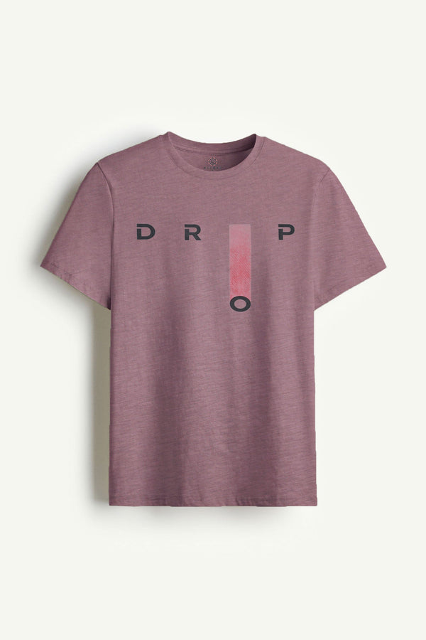Elo Kelbrg Men's Drop Design Printed Classic Tee Shirt White