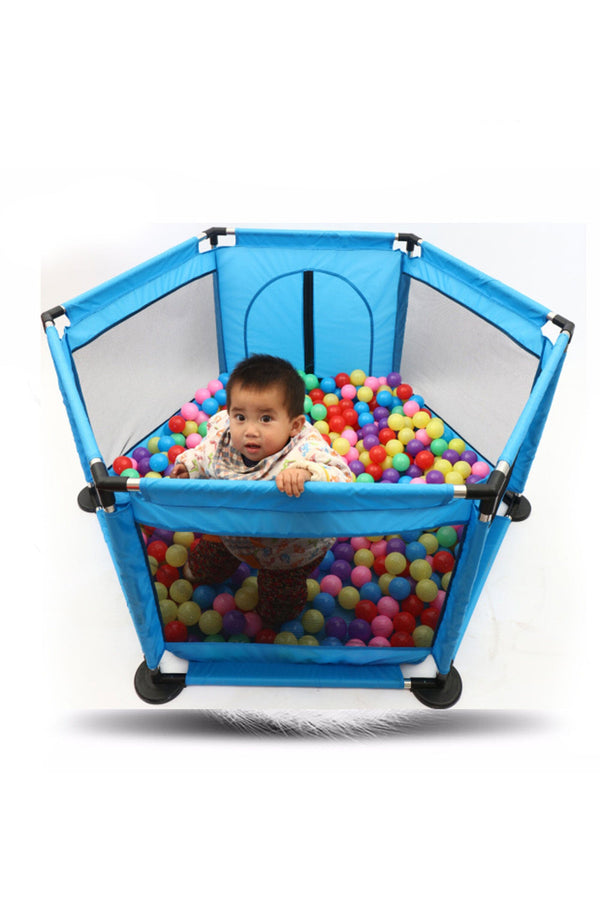 elo Kid's Foldable Playpen Tent With Basketball Hoop Blue