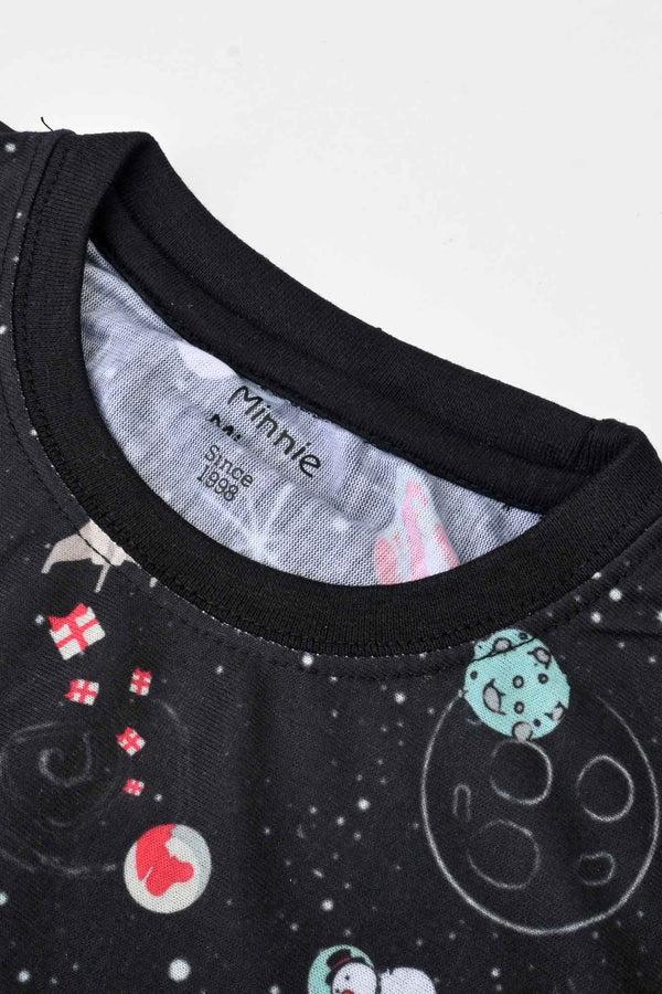 Elo Kid's Glaxay Printed Long Sleeve Tee Shirt Black