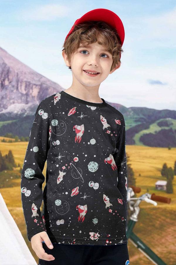 elo Kid's Glaxay Printed Long Sleeve Tee Shirt Black