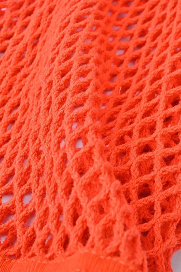 Elo Kid's Knitted Net Sleeveless Sando Vest Coral Red
