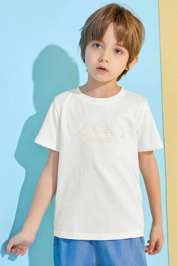 Elo Kid's Lucky Brand Embossed Classic Tee Shirt White