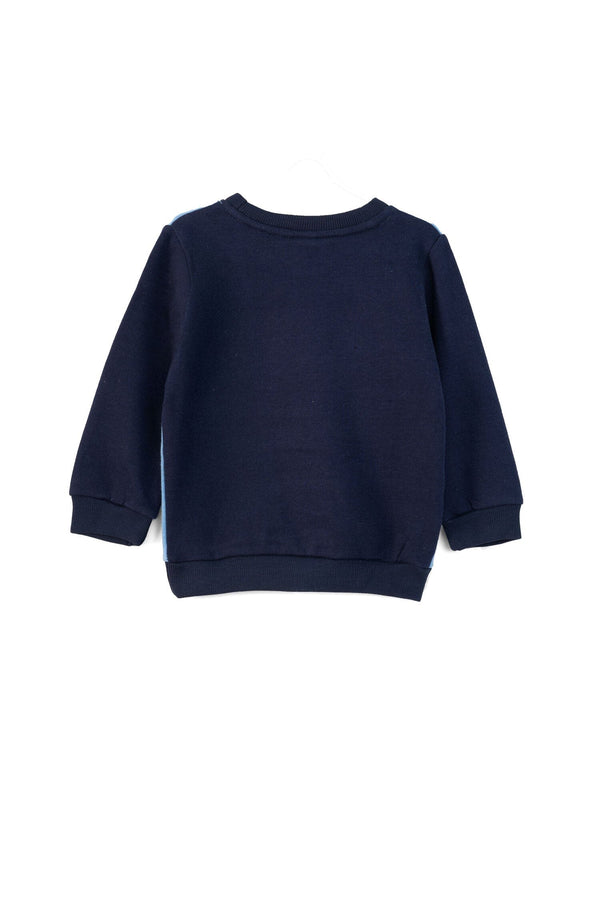 Elo Kid's Maamba Monster Sequin Fleece Sweat Shirt Navy & Sky