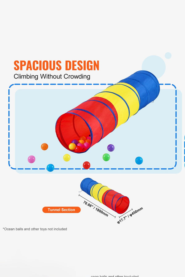 Elo Kid's Madison Foldable Crawling Tunnel Red & Blue