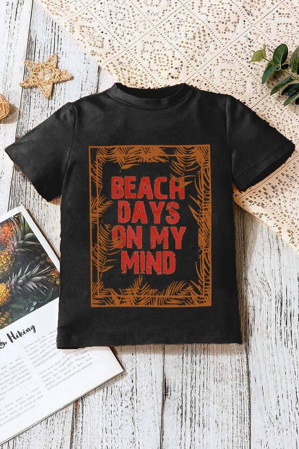 elo Kid's Max 21 Beach Days Printed Short Sleeve Tee Shirt Black
