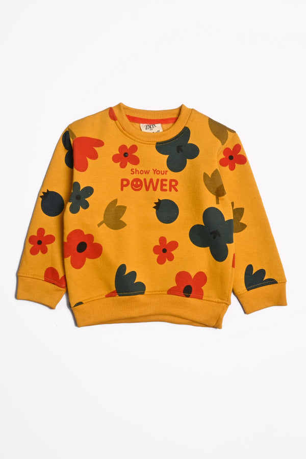 Elo Kid's Show Your Power Printed Fleece Sweat Shirt Hot Pink