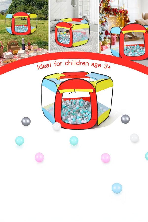 Elo Kid's Six-Sided Black Border Playhouse Tent Red