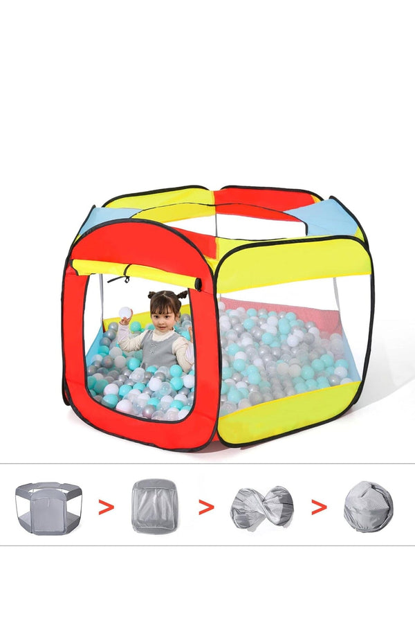 Elo Kid's Six-Sided Black Border Playhouse Tent Red