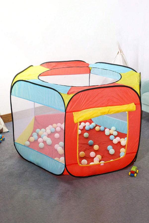 elo Kid's Six-Sided Black Border Playhouse Tent Red