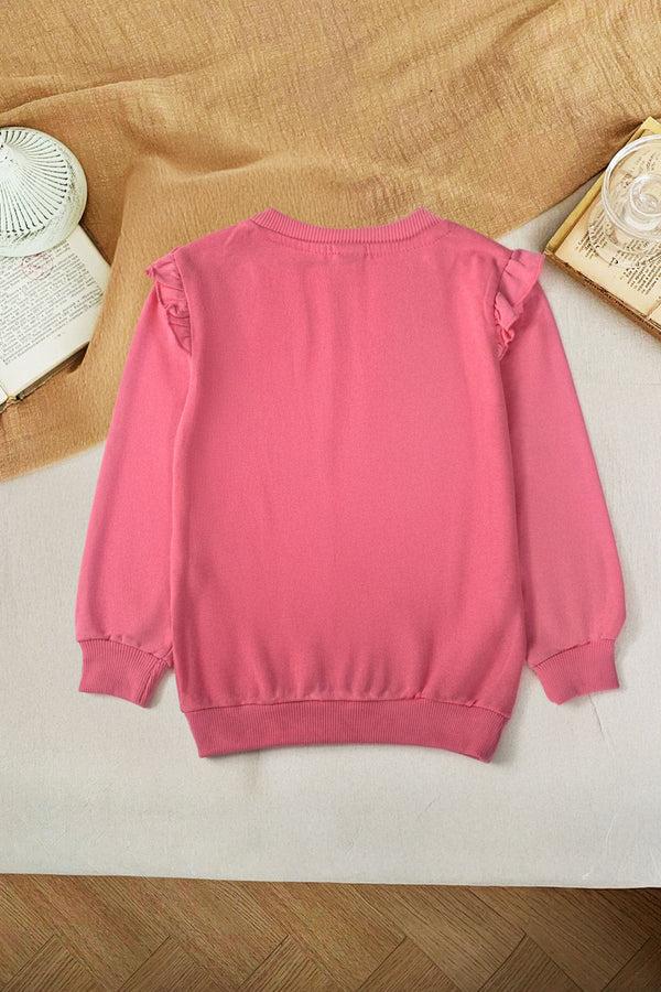 Elo Kiki & Koko Girl's Choose To Be Happy Printed Fleece Sweat Shirt Pink