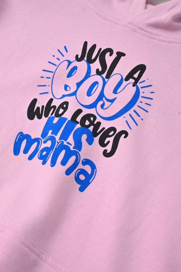 Elo L.A.T Boy's Just A Boy Printed Pullover Hoodie Oatmeal