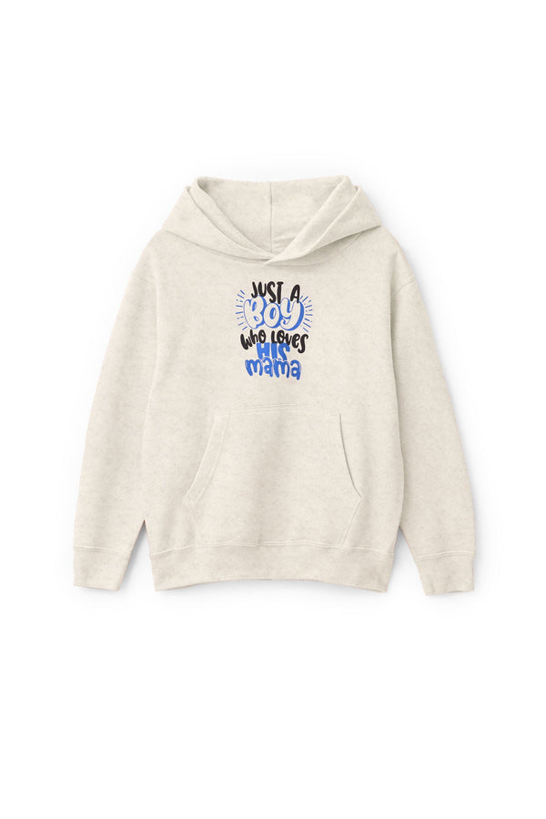 elo L.A.T Boy's Just A Boy Printed Pullover Hoodie Oatmeal