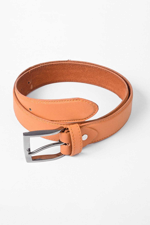 Elo L&L Men's Sparkling Dots Design Leather Belt Mustard