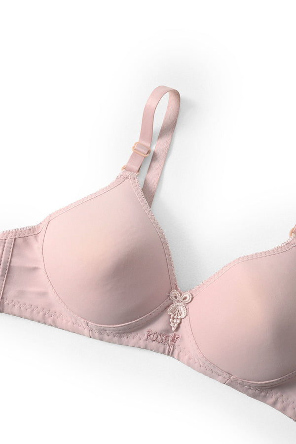 Elo Lanmengzhu Women's Rose Embroidered Padded Bra Red