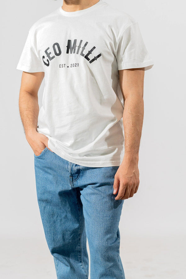 elo LE Men's CEO Milli Printed Short Sleeve Tee Shirt White