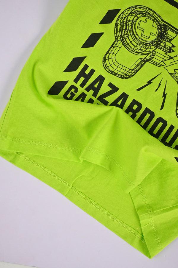 Elo Le Printemps Boy's Caution Printed Tee Shirt Parrot