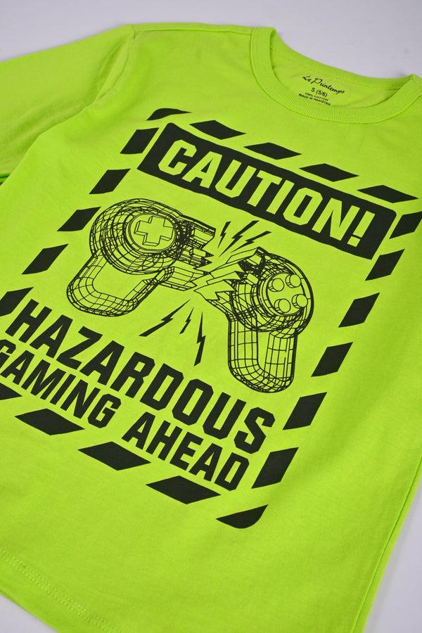 Elo Le Printemps Boy's Caution Printed Tee Shirt Parrot