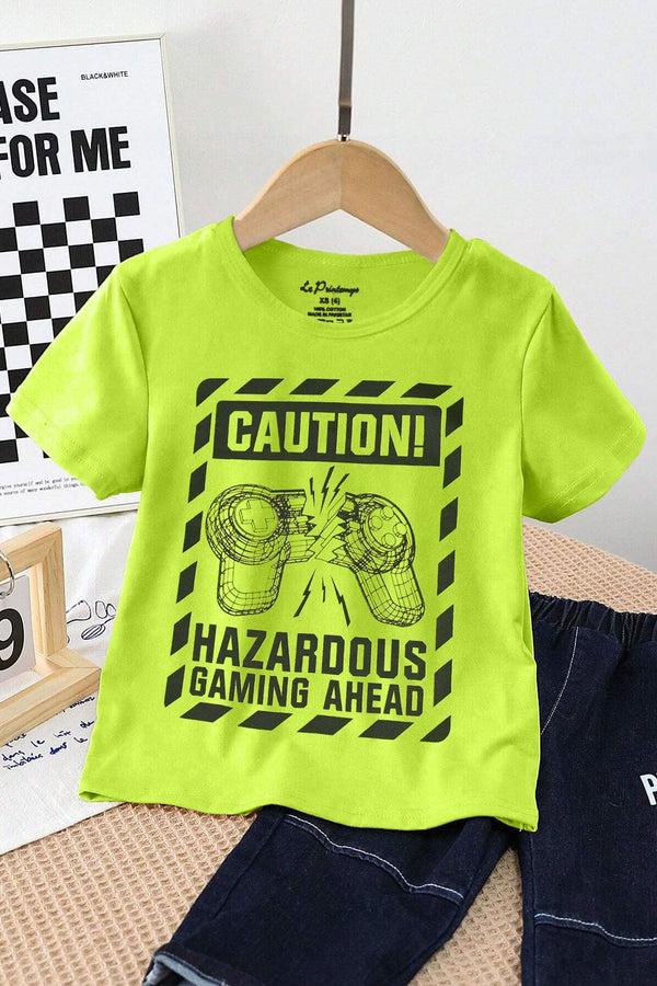 elo Le Printemps Boy's Caution Printed Tee Shirt Parrot